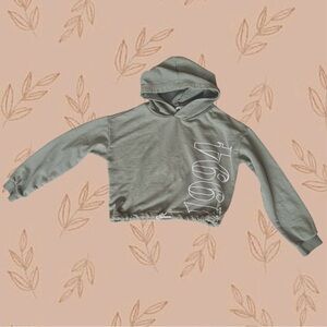 H&M 12-14 Olive green 1994 crop top hoodies sweater girls cute